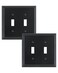 treewell TREEWELL 2Pack Double Toggle Light Switch Cover Plate Durable Solid Zinc Alloy Decorative Dual Switch Plate Covers Black 2 Gang Wall Plate Corrosion Resistant