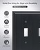 treewell TREEWELL 2Pack Double Toggle Light Switch Cover Plate Durable Solid Zinc Alloy Decorative Dual Switch Plate Covers Black 2 Gang Wall Plate Corrosion Resistant