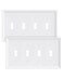 treewell TREEWELL 2Pack Quad Toggle Light Switch Cover Plate White Decorative Switch Plate Covers Natural Bamboo Fiber 4 Gang Wall Plate Corrosion Resistant