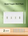 treewell TREEWELL 2Pack Quad Toggle Light Switch Cover Plate White Decorative Switch Plate Covers Natural Bamboo Fiber 4 Gang Wall Plate Corrosion Resistant