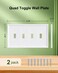 treewell TREEWELL 2Pack Quad Toggle Light Switch Cover Plate White Decorative Switch Plate Covers Natural Bamboo Fiber 4 Gang Wall Plate Corrosion Resistant