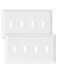 treewell TREEWELL 2Pack Quad Toggle Light Switch Cover Plate White Decorative Switch Plate Covers Natural Bamboo Fiber 4 Gang Wall Plate Corrosion Resistant