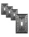 treewell TREEWELL 4Pack Single Toggle Light Switch Cover Plate Paisley Pattern Decorative Switch Plate Covers Antique Silver 1 Gang Metal Wall Plate Corrosion Resistant