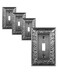 treewell TREEWELL 4Pack Single Toggle Light Switch Cover Plate Paisley Pattern Decorative Switch Plate Covers Antique Silver 1 Gang Metal Wall Plate Corrosion Resistant