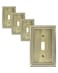 treewell TREEWELL 4Pack Single Toggle Light Switch Cover Plate Pearls Decorative Switch Plate Covers Antique Brass 1 Gang Metal Wall Plate Corrosion Resistant