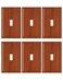 treewell TREEWELL 6Pack Single Toggle Light Switch Covers Wall Plate Wood Grain Decorative Switch Plate Covers 1 Gang Natural Bamboo Fiber Wall Plate Corrosion Resistant