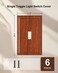 treewell TREEWELL 6Pack Single Toggle Light Switch Covers Wall Plate Wood Grain Decorative Switch Plate Covers 1 Gang Natural Bamboo Fiber Wall Plate Corrosion Resistant