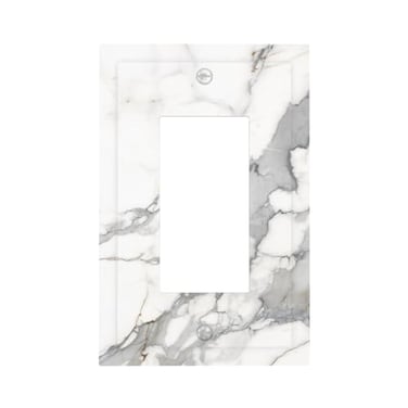 ukutarly Ukutarly Gray White Marble 1 Gang Single Rocker Decorative Electrical Wall Plate Light Switch Cover Grey Outlet Faceplate Switchplate Receptacle Cover For Kitchen Home Office Room
