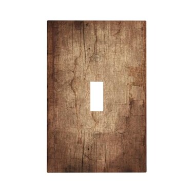Thsanju Village Sepia Wooden Board Country 1 Gang Light Switch Covers Decorative Plank Single Toggle Wall Plate Switchcover Electrical Switchplate for Farmhouse Bathroom Bedroom Decor