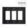 Mrayaki Wall Plate Duplex Outlet Covers Matte Black Light Switch Cover Natural Bamboo Fiber Electrical Outlet Cover Plate Variety of 13 Styles DecoratorDuplexToggleCombo 3 Gang Decorator 1 Pack