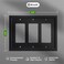 Mrayaki Wall Plate Duplex Outlet Covers Matte Black Light Switch Cover Natural Bamboo Fiber Electrical Outlet Cover Plate Variety of 13 Styles DecoratorDuplexToggleCombo 3 Gang Decorator 1 Pack