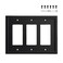 Mrayaki Wall Plate Duplex Outlet Covers Matte Black Light Switch Cover Natural Bamboo Fiber Electrical Outlet Cover Plate Variety of 13 Styles DecoratorDuplexToggleCombo 3 Gang Decorator 1 Pack