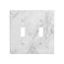 TUFOSERY White Marble Pattern Light Switch Cover Decorative Double Toggle Wall Plate 2Gang Art Print Faceplate for Kitchen Home Kids Room Decor 45 X 45