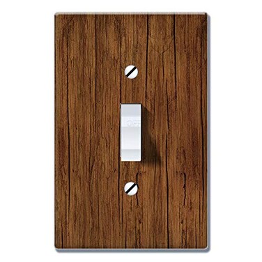 WIRESTER Single Gang Toggle Light Switch PlateWall Plate Cover Red Brown Wood