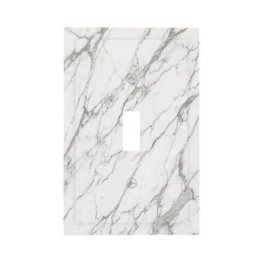 Wpshijia Light Switch Cover Plate White Grey Abstract Marble Minimalist Luxury 1 Gang Single Toggle Decorative Switch Plates Wall Plate Electrical Faceplate socket cover for Bathroom Livingroom Decor