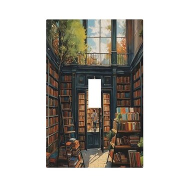 Wuyocha WUYOCHA Library With A Lot Of Books Light Switch Covers 1 Gang Single Toggle Wall Plate Decorative Switchcover Electrical Switchplate for Country Living Decor