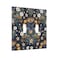 Xuejiaku Boho Leaf Floral Navy Blue Background Double Toggle Light Switch Covers 2 Gang Wall Plate Dual Decorative Switchplate Electrical Faceplate for Farmhouse Country Bedroom Bedroom Decor