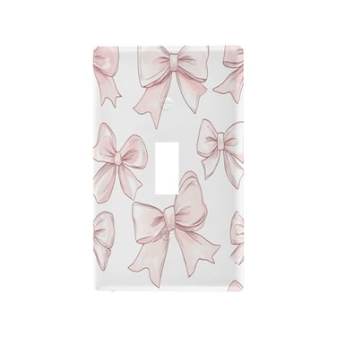 YETTASBIN Bow Pink Toggle Light Switch Cover Unbreakable Wall Plate Cover with Screws for Living Room Bedroom Office School Home Decor453 x 276 Inch
