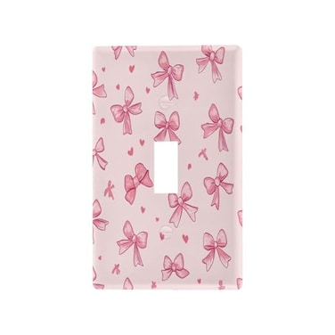 YETTASBIN Bow Pink Toggle Light Switch Cover Unbreakable Wall Plate Cover with Screws for Living Room Bedroom Office School Home Decor453 x 276 Inch
