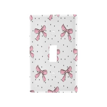 YETTASBIN Bow Pink Toggle Light Switch Cover Unbreakable Wall Plate Cover with Screws for Living Room Bedroom Office School Home Decor453 x 276 Inch