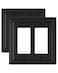 ZILLSEA 2Pack Double Decorator Wall Plates Metal Outlet Covers for GFCI Receptacles and Dimmer Switches Decorative Beaded Black Outlet Cover Plates 2 Gang 496 x 488 Midsize