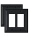 ZILLSEA 2Pack Double Decorator Wall Plates Metal Outlet Covers for GFCI Receptacles and Dimmer Switches Decorative Beaded Black Outlet Cover Plates 2 Gang 496 x 488 Midsize