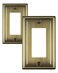 ZILLSEA Decorative Metal Wall Plates Switch Plates Outlet Covers Antique Brass1 Decorator 2 Pack