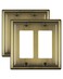 ZILLSEA Decorative Metal Wall Plates Switch Plates Outlet Covers Antique Brass2 Decorator 2 Pack