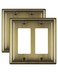 ZILLSEA Decorative Metal Wall Plates Switch Plates Outlet Covers Antique Brass2 Decorator 2 Pack