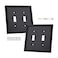 ZJVZJQC Outlet Covers Wall Plates Light Switch Covers Switch Plates Bamboo Fiber Material Receptacle Switch Plate Outlet Cover of various 13 styles Matte Black 2 Gang Toggle 2 Pack