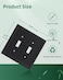ZJVZJQC Outlet Covers Wall Plates Light Switch Covers Switch Plates Bamboo Fiber Material Receptacle Switch Plate Outlet Cover of various 13 styles Matte Black 2 Gang Toggle 2 Pack