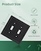 ZJVZJQC Outlet Covers Wall Plates Light Switch Covers Switch Plates Bamboo Fiber Material Receptacle Switch Plate Outlet Cover of various 13 styles Matte Black 2 Gang Toggle 2 Pack
