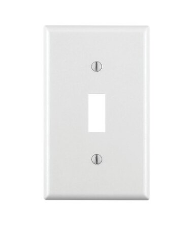 Leviton 1Gang Toggle Device Switch Wallplate Standard Size Thermoset Device Mount 10 Pack 88001WMP White