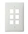 Leviton QuickPort Midsize Wallplate Single Gang 6Port 410916WN White