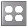 Leviton 2Gang Duplex Device Receptacle Wallplate Standard Size Device Mount 8401640 Stainless Steel