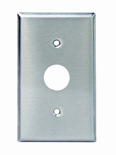Leviton 1Gang Key Lock Power Switch Wallplate Standard Size Magnetic Stainless Steel 8407140