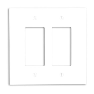 Leviton 2Gang DecoraGFCI Device Decora Wallplate Oversized Thermoset Device Mount 88602 White