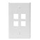 Leviton QuickPort Wallplate Single Gang 4Port 410804WP White