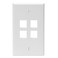 Leviton QuickPort Wallplate Single Gang 4Port 410804WP White
