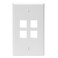 Leviton QuickPort Wallplate Single Gang 4Port 410804WP White