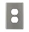 Leviton 1Gang Duplex Wallplate Oversized NonMagnetic Stainless Steel 8410340