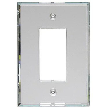 Mirart GlassAlike Single RockerGFI Premium 316 Thick Acrylic Mirror GFCIRocker Wall Plate with Back Frame Oversized 3716x 5 Looks Like Glass Mirror Only Better