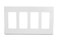 Leviton 4Gang Decora Plus Wallplate Screwless SnapOn Mount 80312SW White