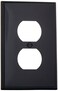 Leviton 1Gang 1Duplex Midway Nylon Wallplate Midway Size 1 Pack PJ8E Black