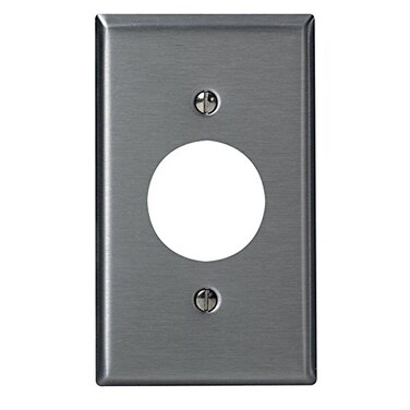 Leviton 1Gang Single 1406Inch Hole Device Receptacle Wallplate Standard Size Device Mount Stainless Steel 8400440