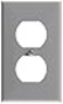 Leviton 1Gang Duplex Device Receptacle Wallplate Standard Size Thermoplastic Nylon Device Mount 80703GY Gray