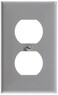 Leviton 1Gang Duplex Device Receptacle Wallplate Standard Size Thermoplastic Nylon Device Mount 80703GY Gray