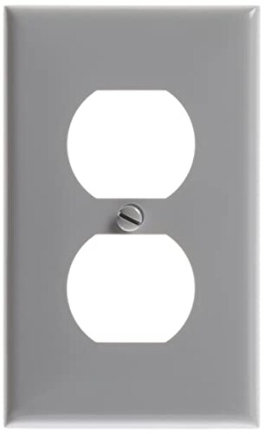 Leviton 1Gang Duplex Device Receptacle Wallplate Standard Size Thermoplastic Nylon Device Mount 80703GY Gray