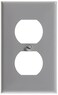 Leviton 1Gang Duplex Device Receptacle Wallplate Standard Size Thermoplastic Nylon Device Mount 80703GY Gray