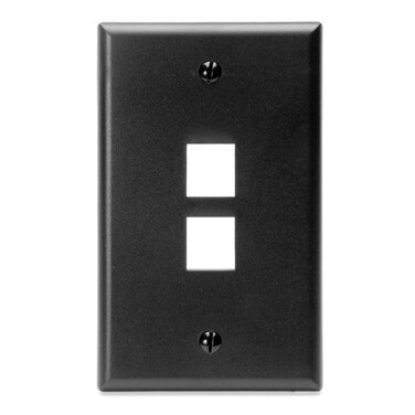 Leviton QuickPort Wallplate Single Gang 2Port 410802EP Black